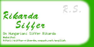 rikarda siffer business card